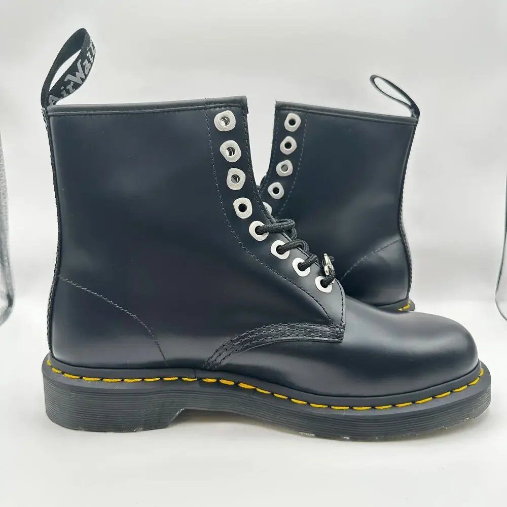 Dr. Doc Martens 1460 Zip Smooth Leather Lace-up Boots Black Size 8 Men’s New